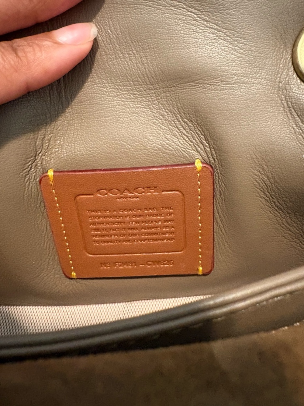COACH Quilted Tabby Shoulder Bag 20 in Suede Cedar - Picture 8 of 11
